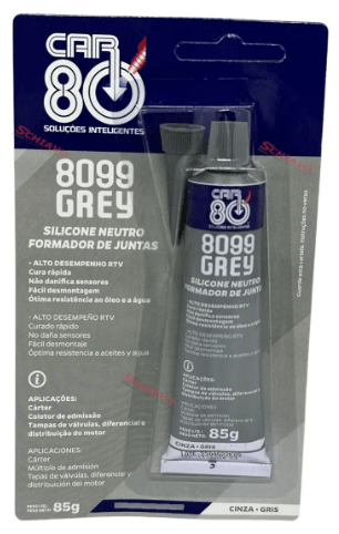 CAR8099 - Silicone Cola Cinza Gray Junta Carter Coletor Motor